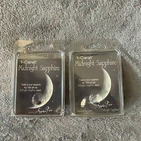 NWT Set of 2 loose 1-carat natural midnight sapphires - Picture 2 of 11